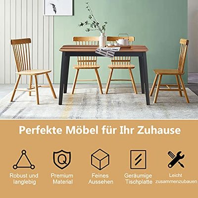 COSTWAY Esstisch Holz 110 x 71 x 75 cm, Esszimmertisch Speisetisch für 4 Personen, Küchentisch für Wohnzimmer Esszimmer Restaurant