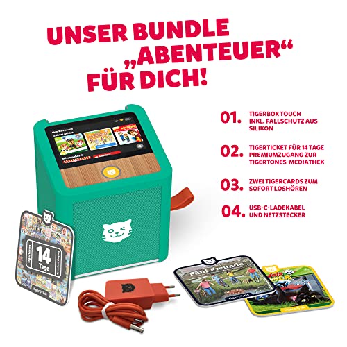 tigermedia TMB0003S tigerbox TOUCH Hörspielbox, Musikbox, Streamingbox, Grün, box/ticket 14 Tage/2 cards