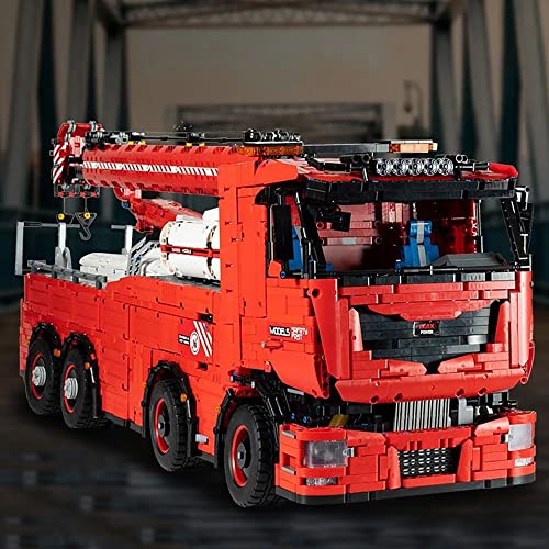 Mould Technik Kran LKW 19008, Technik Pneumatik LKW Ferngesteuert, 10966 Teile Technic Kranwagen Motorisierte Modell mit 19 Motoren, Custom Bausteine Kompatibel mit Lego Technik