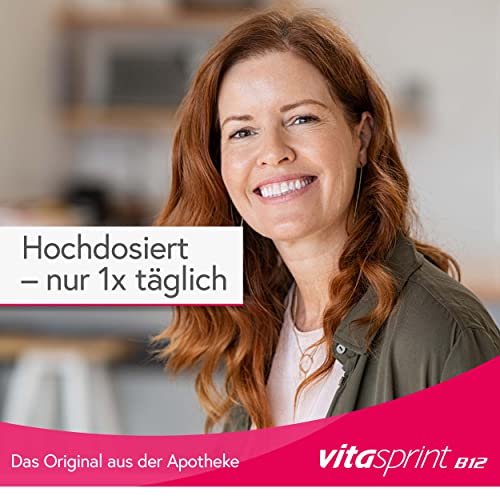 Vitasprint B12 Trinkfläschchen – Arzneimittel mit hochdosiertem Vitamin B12 und Eiweißbausteinen für geistige und körperliche Energie – 1 x 30 Trinkfläschchen