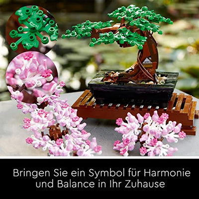 LEGO 10281 Icons Bonsai Baum, Kunstpflanzen-Set zum Basteln für Erwachsene, Zimmerdeko, Geschenkidee, Botanik-Kollektion, Home Deko