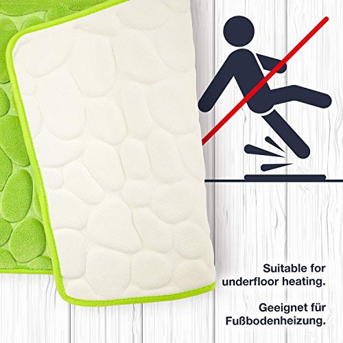 WohnDirect Badezimmerteppich mit Memory Foam - Rutschfester Badteppich - Badematte waschbar & schnelltrocknend auch ideal als Duschvorleger - Badvorleger 50 x 80 cm - Grau