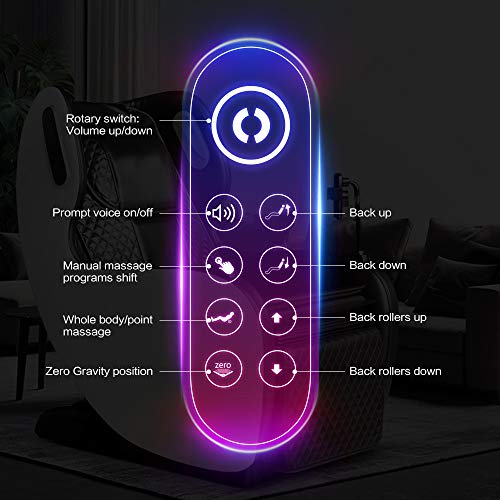 Rotai Massagesessel - Zero-Gravity Massagestuhl mit 6 automatischen Massageprogrammen - USB, Bluetooth, bequemer Loungesessel für zu Hause und im Büro Familie