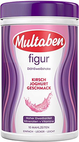 Multaben Diät Shake (430 g) – proteinreicher Abnehm Shake für eine Eiweiß Diät – Kirsch-Joghurt-Geschmack mit Vitaminen und Mineralstoffen – sättigender Diät Drink als hochwertiger Nahrungsersatz