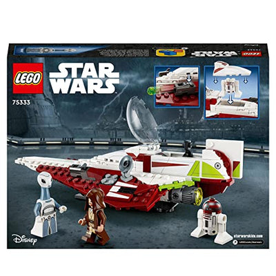 LEGO 75333 Star Wars Obi-Wan Kenobis Jedi Starfighter, Spielzeug zum Bauen mit Taun We, Droidenfigur und Lichtschwert, Angriff der Klonkrieger Set