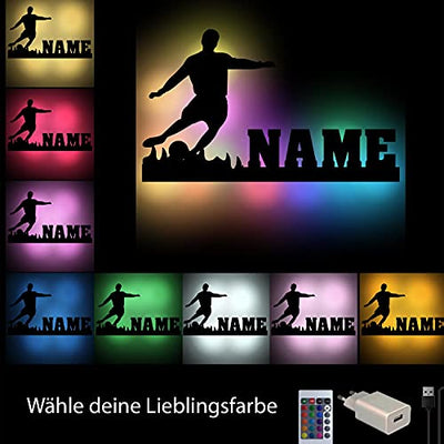 LED Kicker Fussball mit Name, Geschenke für Bundesliga Fußball-er Jungen Jungs Vereine Trainer Spieler zum Geburtstag