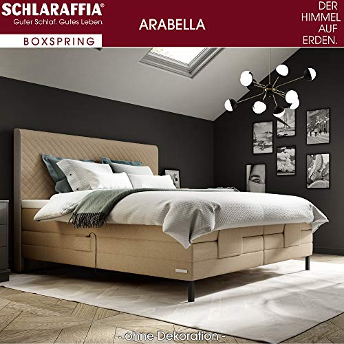 Schlaraffia Arabella Boxspringbett 180x200 cm beige inkl. GELTEX® Topper Taschenfederkernmatratzen H2 & H3