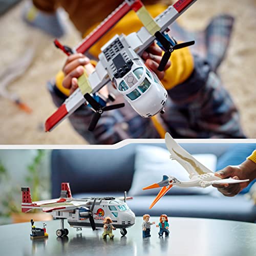 LEGO 76947 Jurassic World Quetzalcoatlus: Flugzeug-Überfall, Dinosaurier Spielzeug mit Figuren, Geschenk zu Weihnachten für Kinder ab 7 Jahre