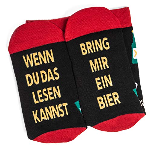 Lavley Wenn Du Das Lesen Kannst Bring Mir Lustig Socken für Frauen und Männer (Bier)