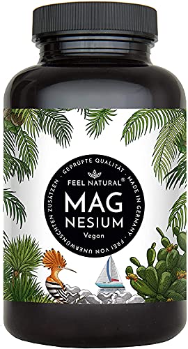 Magnesium Kapseln - 365 Stück (1 Jahr). 664mg je Kapsel, davon 400mg ELEMENTARES (reines) Magnesium - höherer Gehalt als Magnesiumcitrat. Laborgeprüft, hochdosiert. Vegan, in Deutschland produziert