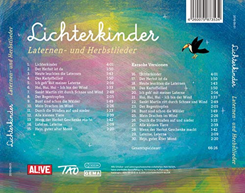 Laternen- und Herbstlieder mit den Hits Ich geh mit meiner Laterne und Lichterkinder