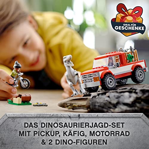 LEGO 76946 Jurassic World Blue & Beta in der Velociraptor-Falle, Spielzeugauto mit Dinosaurier Figuren, Geschenk zu Weihnachten für Kinder ab 6 Jahren