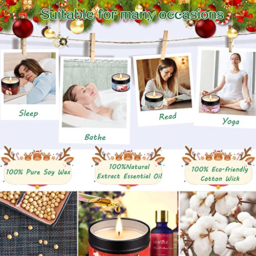 AMAYGA Duftkerzen Geschenkset,12 Stück SojaWachs Aroma Kerzen,Aromatherapie-Kerze,Duftkerze Natürliches Aromen von Rose Zitrone Labendel für Weihnachten,Geburtstag