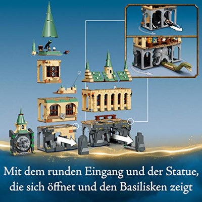 LEGO 76389 Harry Potter Schloss Hogwarts Kammer des Schreckens Spielzeug Set, goldene Voldemort Minifigur und Große Halle, Geschenkideen für Kinder