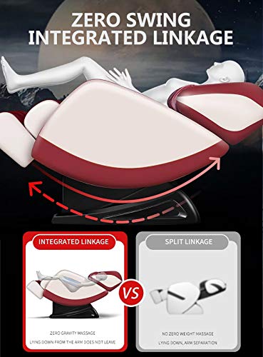 Lzour SL-Track-3D-Massagestuhl, Luxus-Zero-GravityMassage-Stuhl-Liegewinner mit Shiatsu, Knetenmassage, Ganzkörper-Airbag, Rückenwärme, Fußwalze,Orange