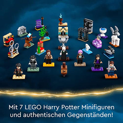 LEGO 76404 Harry Potter Adventskalender 2022 mit Brettspiel, 7 Minifiguren, Film-Szenen und Spielzeug Zubehör, magisches frühes Geschenk für Weihnachten