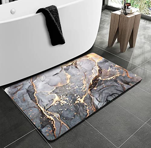 Super Absorbierende Floor Mat rutschfest DXDX Diatomit Badematte 44×60cm 4-Lagiges Absorbierendes Design Badezimmer Badematte Resist Dirt Waschbar Teppich für Bad Schnell Einfach zu Säubern