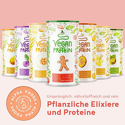 Vegan Protein - VANILLE KIPFERL - Pflanzliches Proteinpulver aus gesprossten Reis, Erbsen, Sojabohnen, Leinsamen, Amaranth, Sonnenblumen- und Kürbiskernen - 600g Pulver