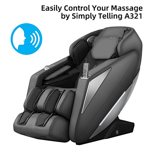 iRest Massagesessel mit intelligenter Sprachsteuerung, Drainage-Massage für Beine, Zero Gravity, Smart-Taste für Massageprogramme, SL-Schienen, Stretching Yoga (schwarz)