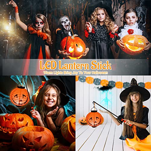 yumcute 4er Pack Laternenstab Mit LED, Outdoor Elektronischer Laternen Stab 40 cm Bastelset Kinder Geschenke für Kinderpartys, Kostümpartys, Kindergarten, Halloween, Weihnachten und Neujahr