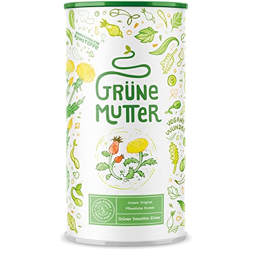 Grüne Mutter - Smoothie Pulver - Das Original Superfood Elixier u.a. mit Weizengras, Brennnessel, Mariendistel, Braunalge, Alfalfa, OPC & weiteren Superfoods - Mit Coenzym Q10 - 600 Gramm Pulver