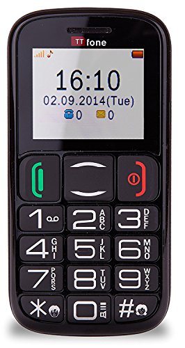 TTfone Mercury 2 (TT200) Pay As You Go - Prepay - Payg - Big Button Basic Senior Handy - Einfach - mit Dock (Vodafone PAYG), Schwarz