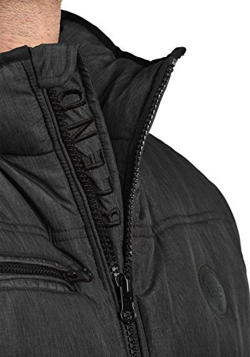 Blend Boris Teddy Herren Winter Jacke Steppjacke Winterjacke gefüttert mit Kapuze, Größe:S, Farbe:Black Teddy (75126)