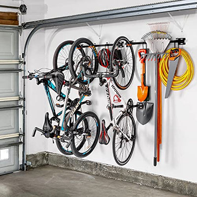 Ikkle Fahrradständer, Fahrrad Wandhalterung Werkzeug-Organizer, Werkzeugregal Regale Organizer, Gerätehalter Garten für Haus & Garage Wandhalterung mit 8 abnehmbaren Haken - 63 inch