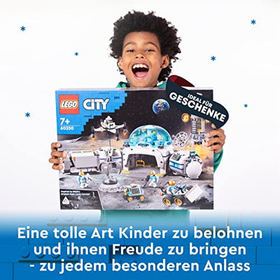 LEGO 60350 City Mond-Forschungsbasis Weltraum-Spielzeug aus der LEGO NASA Serie mit Astronauten-Minifiguren, Geschenk zu Weihnachten für Mädchen und Jungen ab 7 Jahre