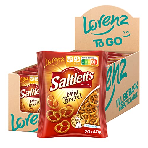 Lorenz Snack World Saltletts Mini Brezel, 20er Pack (20 x 40 g)