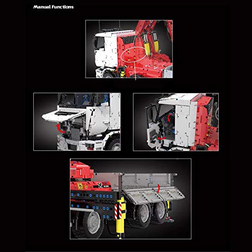 Foxcm Technik LKW mit Pneumatik Kran, 8238 Teile Technik Ferngesteuert LKW mit Fernbedienung und 11 Motoren, Technik LKW Bausteine Kompatibel mit Lego Technik