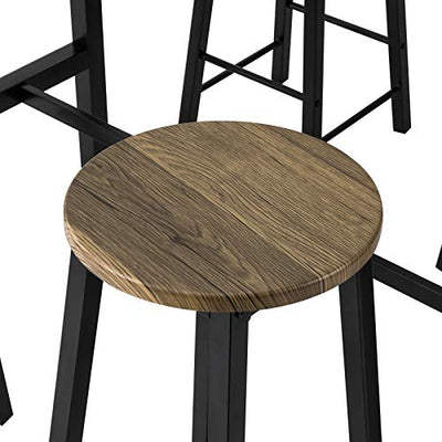 SoBuy OGT22-SCH 5-teilig Bartisch mit Stühlen Esstisch Stehtisch Balkontisch Küchentisch Bistrotisch mit 4 Barhockern Sitzgruppe Gartenmöbel Set im Industrie-Design