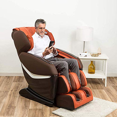 KENSHO® Massagestuhl - Orange (Modell 2022) - Schwerkraft undNull-Raum, Luftdrucktherapie, Fußreflextherapie, Rückenthermotherapie, intelligentes Körperscansystem, 3D-Surround-Sound, Bluetooth