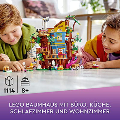 LEGO 41703 Friends Freundschaftsbaumhaus mit Minipuppen, Natur-Lernspielzeug für Mädchen und Jungen, Spielzeughaus Heartlake City, Geschenkidee Weihnachten