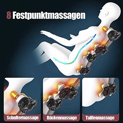 Real Relax Massagesessel, Zero-Gravity Massagesessel Ganzkörpermassage mit Wärmefunktion Bluetooth Airbags Fussrollen Massage Relaxsessel für Hause und Büro, Favor-03 Plus(Schwarz)