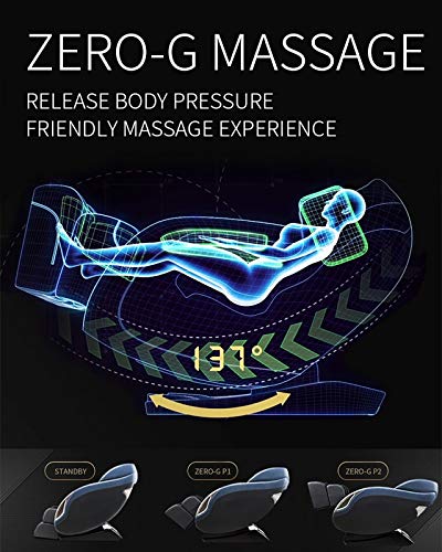 SL Track Zero Gravity Massage Stuhl, Luxus Elektrischer Körpermassagegerät Ganzkörperfuß Shiatsu Massagestuhl Mit Wärme- Und Auto-Body-Scan-Funktion,Braun