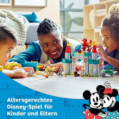 LEGO 10780 Disney Mickys Burgabenteuer Spielzeug-Schloss zum Bauen, inkl. Daisy, Donald Duck, Micky und Minnie Maus, ab 4 Jahre