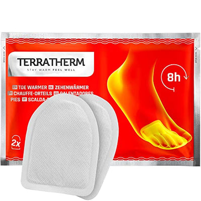 TerraTherm Fußwärmer Pads, Zehenwärmer selbstklebend für 8h warme Füße, Wärmepads Füße passen für alle Schuhe- extra dünn und angenehm weich, 5 Paar