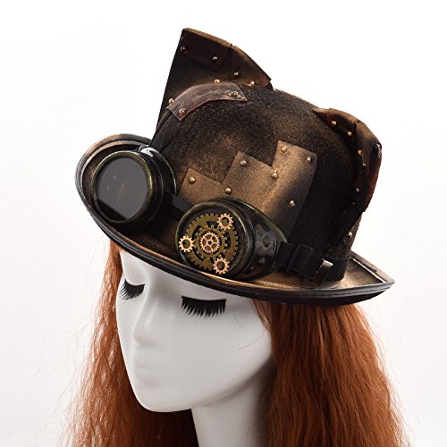 GRACEART Damen Katze Ohren Steampunk Hut