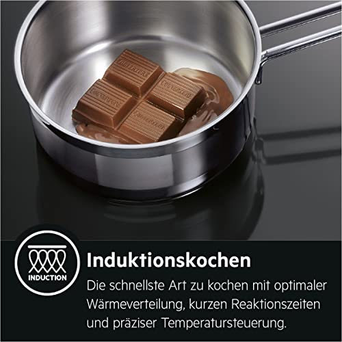 AEG CIB6470APM 60 cm Standherd mit Induktions-Kochfeld / Hob²Hood / Pyrolyse – Selbstreinigung / SoftClosing / Touch-Bedienung / Grillfunktion / Display mit Uhr / Kindersicherung / A+