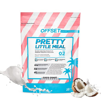 Vollwertiger Mahlzeitenersatz von OFFSET Nutrition ® | Pretty Little Meal Coco Coast | Abnehm Shake unter 210 Kalorien | 560 g für 28 Portionen | mit Vitaminen und Proteinen