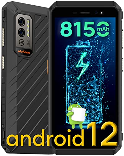 Outdoor Handy, Ulefone Armor X11 Pro 4GB + 64GB/SD-128GB 8150mAh Akku, 5.45 Zoll IP68/IP69K Wasserdichter 2022 Outdoor Smartphone Ohne Vertrag, Android 12, 16MP Kamera, NFC/OTG/GPS Dual SIM Schwarz