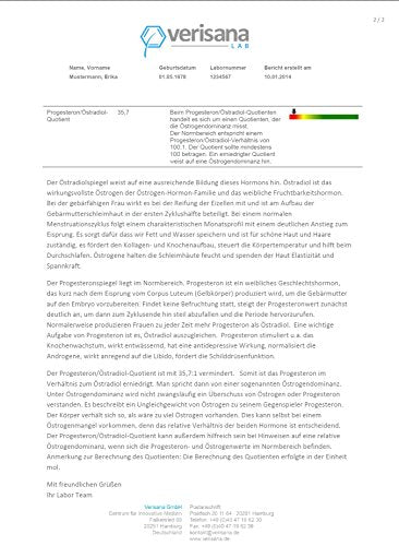 Verisana Östrogendominanz Test – Hormonspeicheltest auf Östrogene (Östradiol) & Progesteron – Progesteronmangel behandeln & feststellen – Wechseljahresbeschwerden Hormone testen