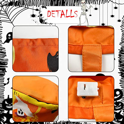 Halloween Tragetaschen mit LED, Trick or Treat Tasche Kinder Storage Bag, Wiederverwendbare Partytüten, für Jungen und Mädchen Halloween Party Decor