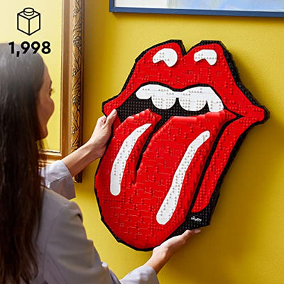 LEGO 31206 Art The Rolling Stones Logo Bastelset für Erwachsene, Geschenk für Männer, Frauen, Ehemann, Ehefrau, Musikfans mit Soundtrack, DIY - Haus oder Büro 3D-Deko, 60-jähriges Jubiläum Sammlerset