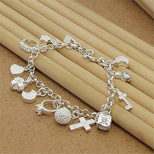 Armband 925 Sterling Silber Armband Mit Mehreren Anhängern Zirkon Armbänder Für Damen Party Charm Schmuck Geschenk