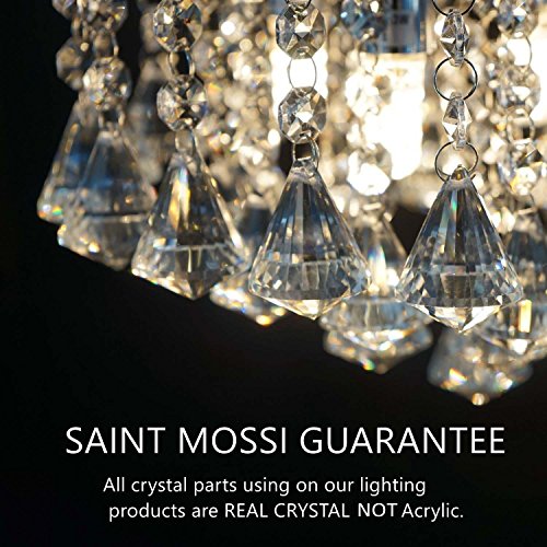 Saint Mossi Modern Deckenleuchte deckenlampe Kristall Mischen Chrom Metall Lampenschirm Wohnzimmerleuchte Schlafzimmerleuchte Innenleuchte Durchmesser 40cm Lüster Kronleuchter E14 Base Erforderlich