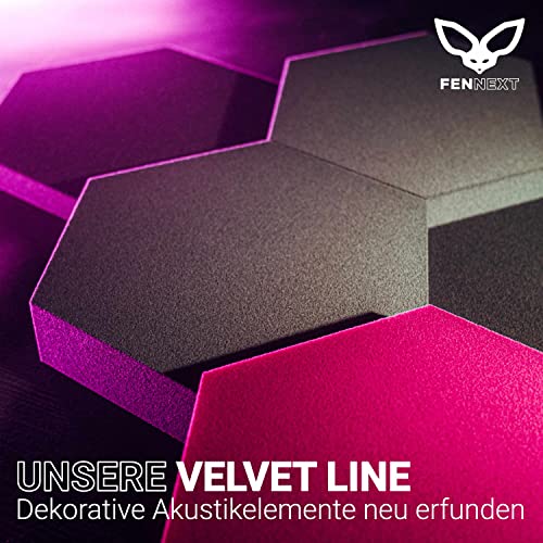 FENNEXT ® Velvet Schallabsorber Wand - Dekorative Hexagon Akustikpaneele für Gaming, YouTube Studio, Büro - 8x 3D Wandpaneele OCEAN SHADES