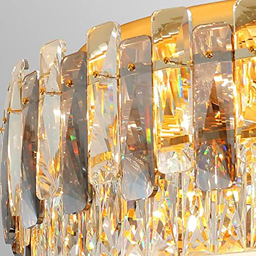 Crystal Deckenlampe,LED Flush-halterung Deckenleuchte Crystal Moderne In Der Nähe Deckenleuchte Runde Crystal Light Fixture Für Küche Schlafzimmer Schrank Für Flur Badezimmer-Gold 75x25cm