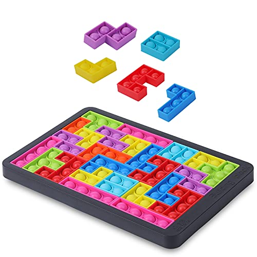 QTUN Pop Zappel Tlays Spiel Popp Push Silicon Neue Tangram Pop Blase Sensorisches Zappelspielzeug für Autismus Spannungsabbau Druck Relief Squeeze Spielzeug